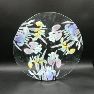 Sydenstricker Fused Glass Floral Platter 13.5" Round